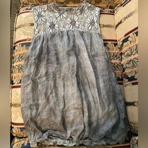 Amanti Trend Silk And Lace Sleeveless Top Size Med Sheer Flowy Made In Italy New